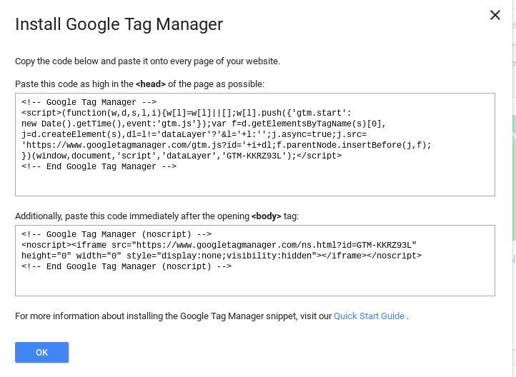 0002Install Google Tag Manager