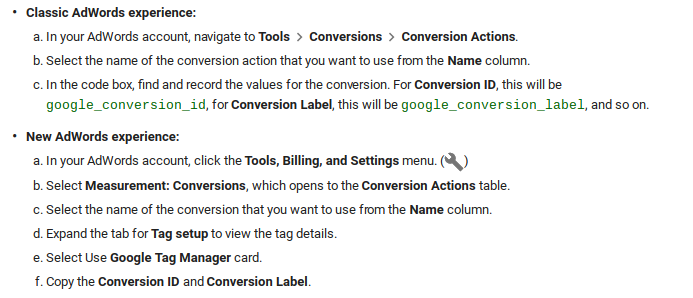 0024 adwords ID and conversion label